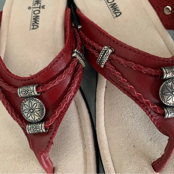 MINNETONKA red sandals sz 7 - Picture 4 of 6